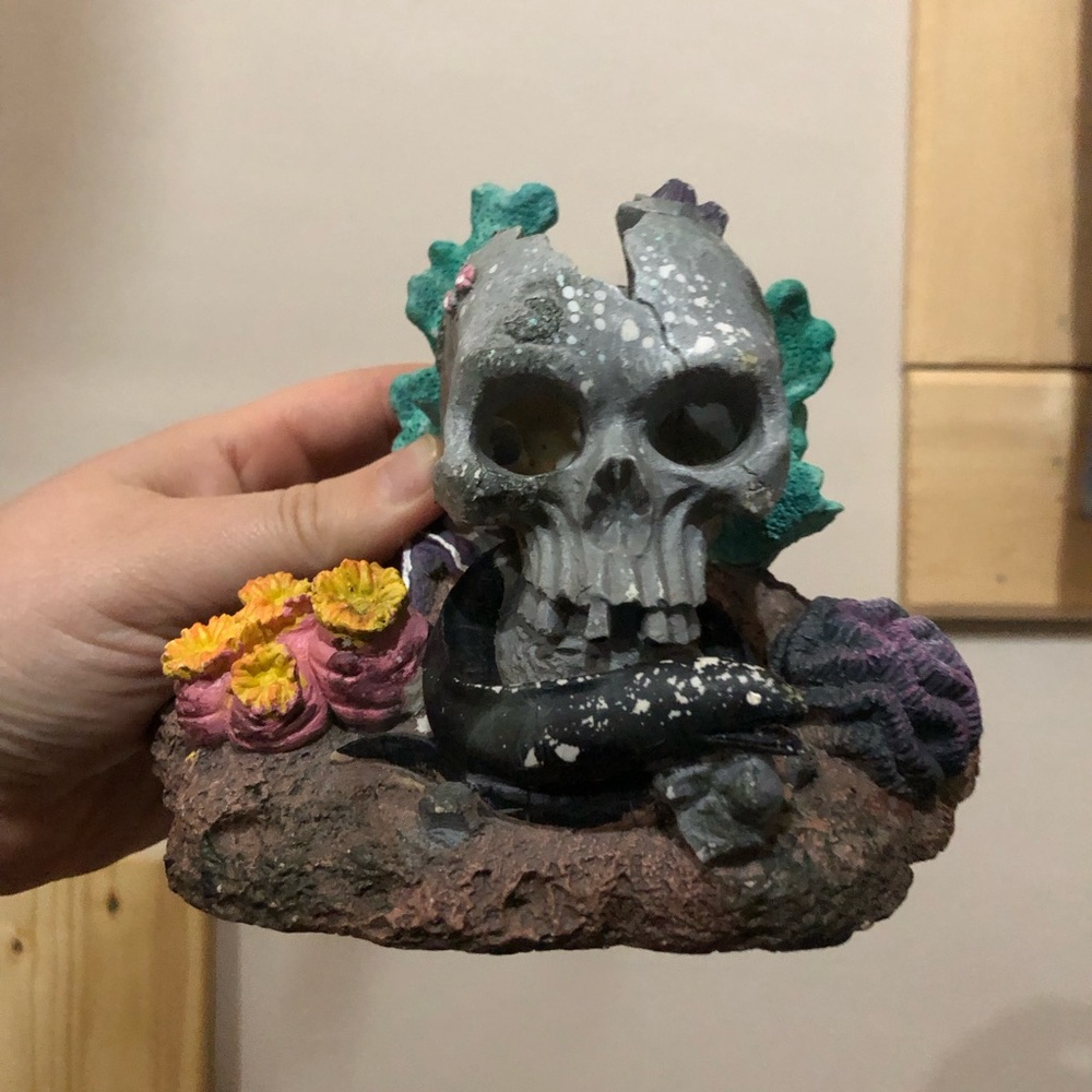 Skull Head Fish Tank Decor